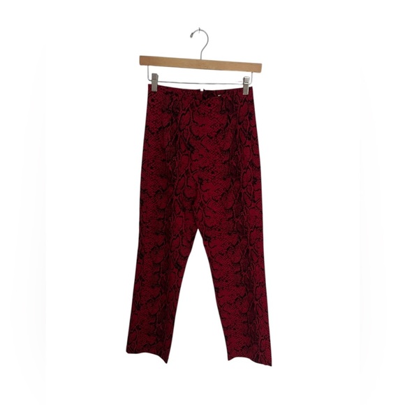 Reformation Marlon Pant Snake Print Cropped High Rise Size 2 Red - Picture 2 of 9